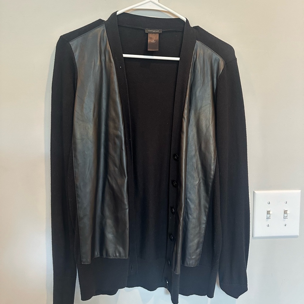 Leather cardigan